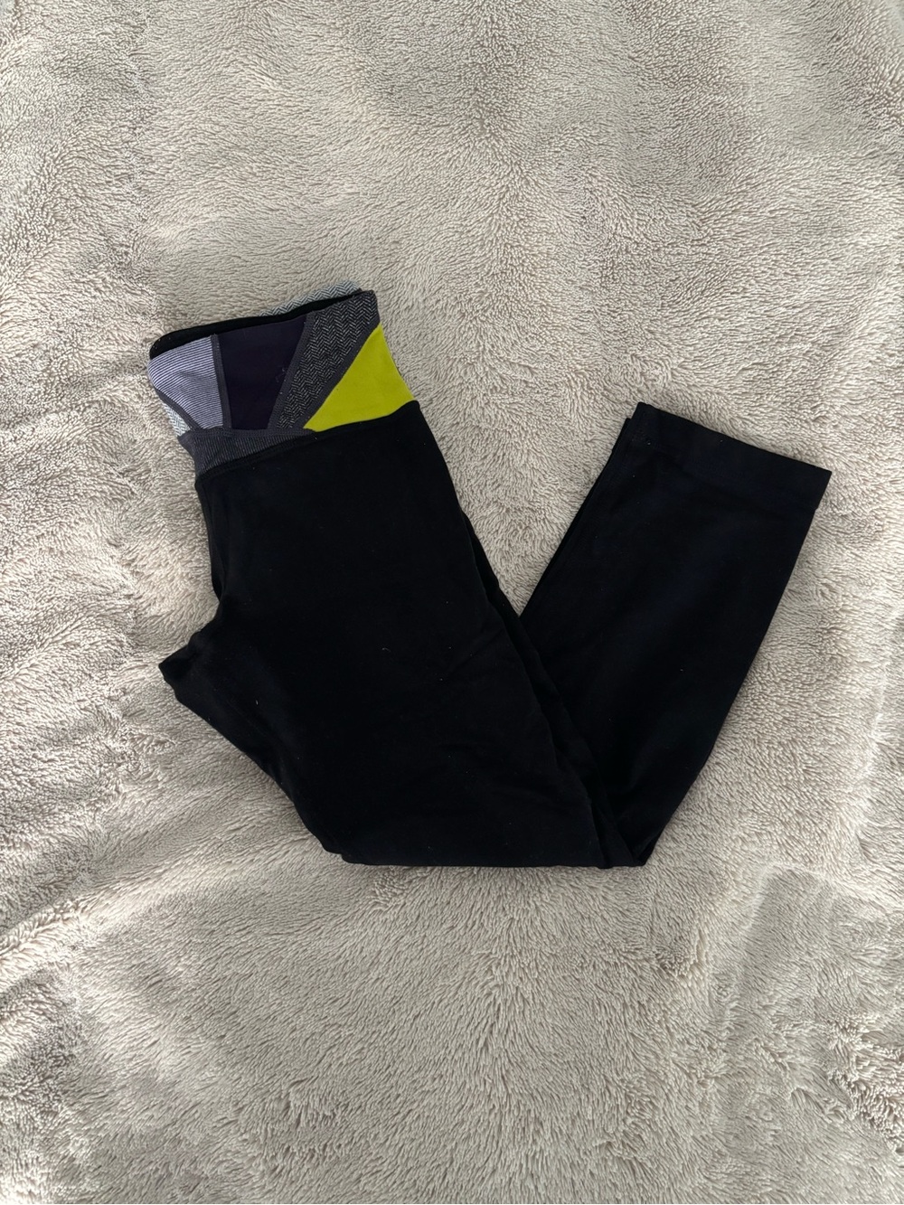 lululemon Wunder Under Crop in Black/Quilting Winter 16